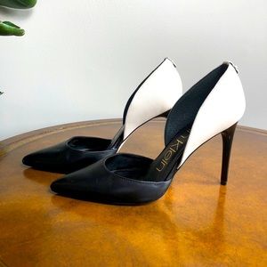 Calvin Klein black and white pumps